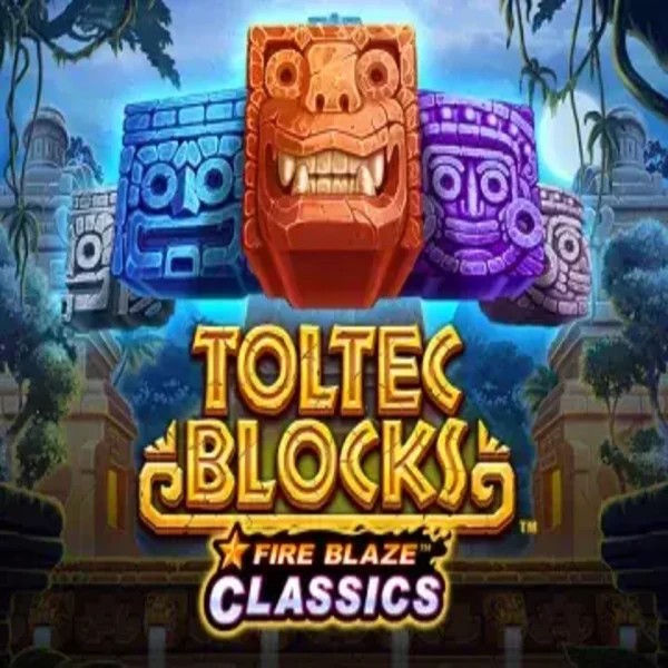 Fire Blaze: Toltec Blocks logo by Rarestone Gaming at Vincispin Casino